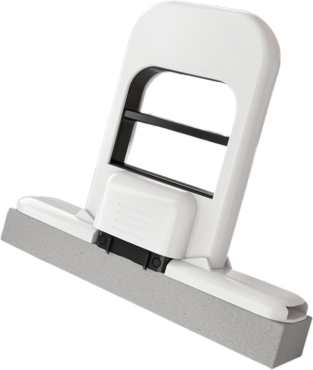 Mini Dweil - Compacte Reiniger - Kleine Ruimtes Reinigen - Zelf Uitwringend Mechanisme - 15 cm Breed - Zwart