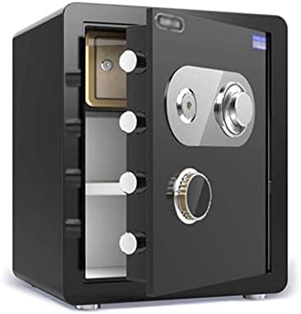 Stalen Kluis - Veiligheidskast Documentenbox - Waardevolle Spullen Opbergen - Mechanisch Cijferslot - 45 cm Hoog - Zwart
