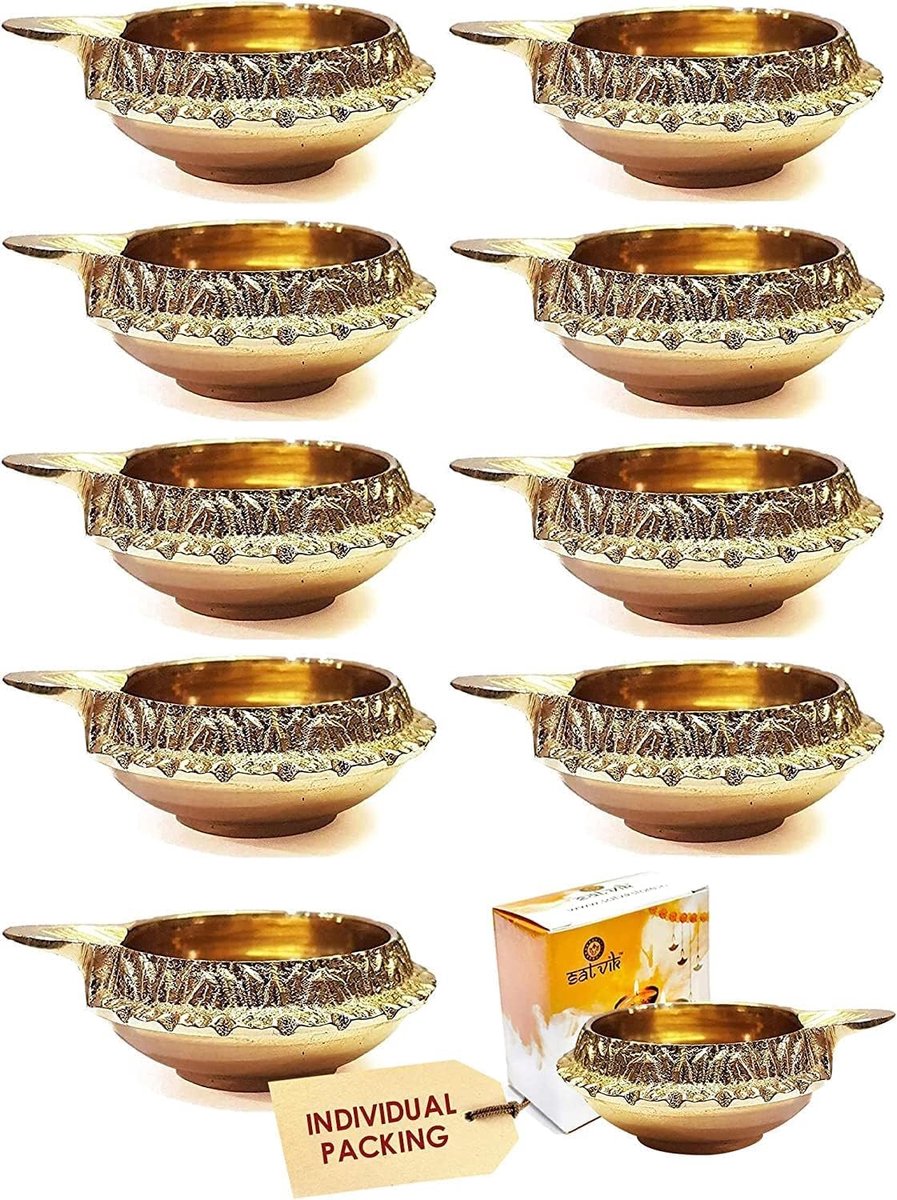 Messing Olielamp - Decoratieve Lamp - Feestelijke Decoratie - Handgemaakt Gravure - 50 Stuks - Goud