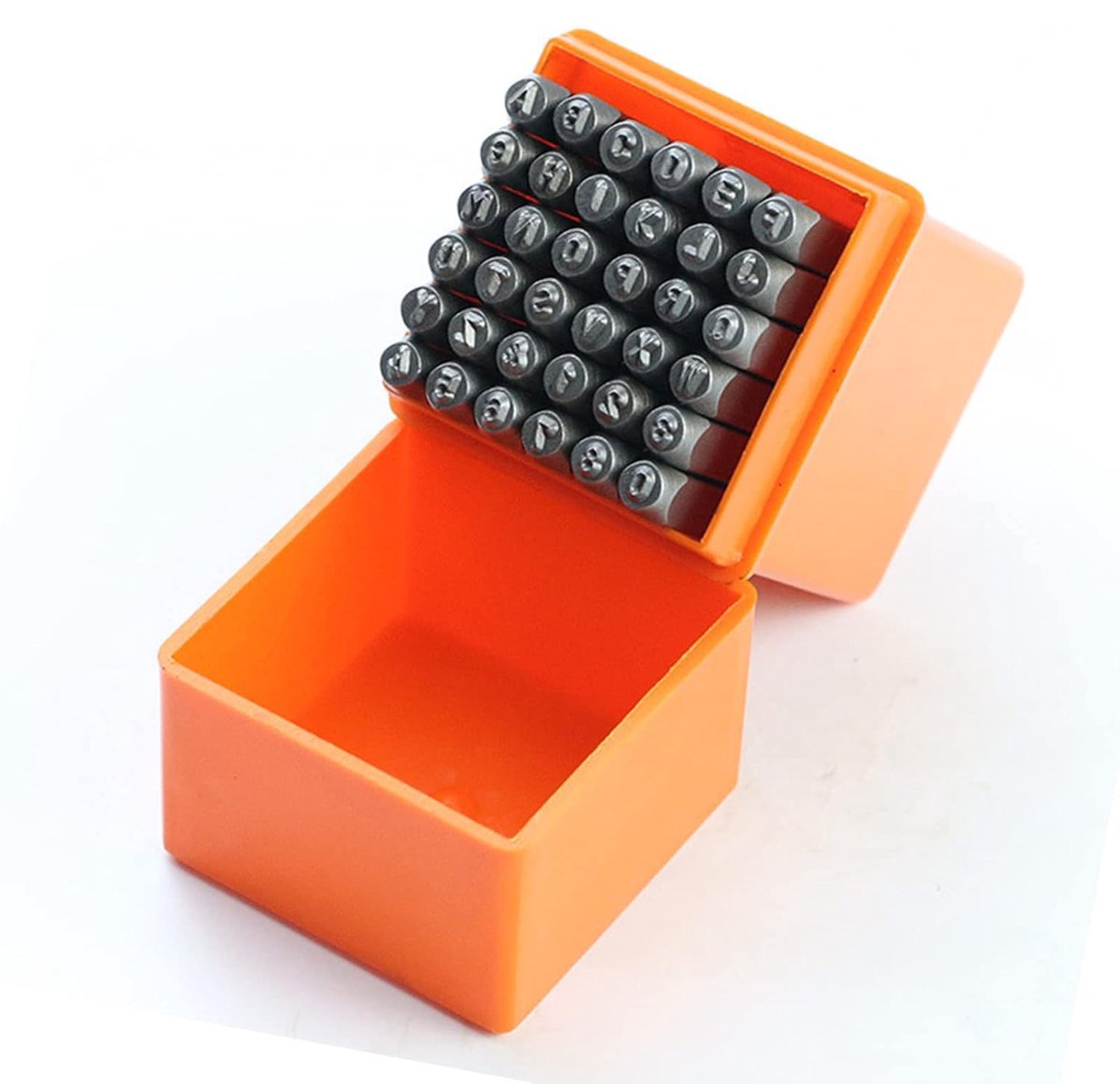 Briefponsset 36 Delig - Metaal Stempels - Hout Metaal Bewerken - Gehard Staal - 3 Mm - Grijs