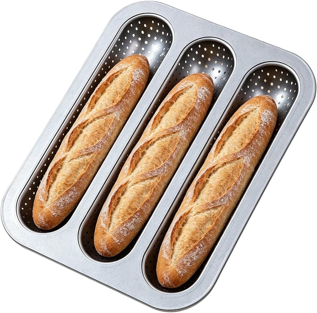 Bakblik Stokbrood - Broodvorm Sandwich - Zelf Brood Bakken - Geperforeerd Ontwerp - 325 cm Lengte - Zwart