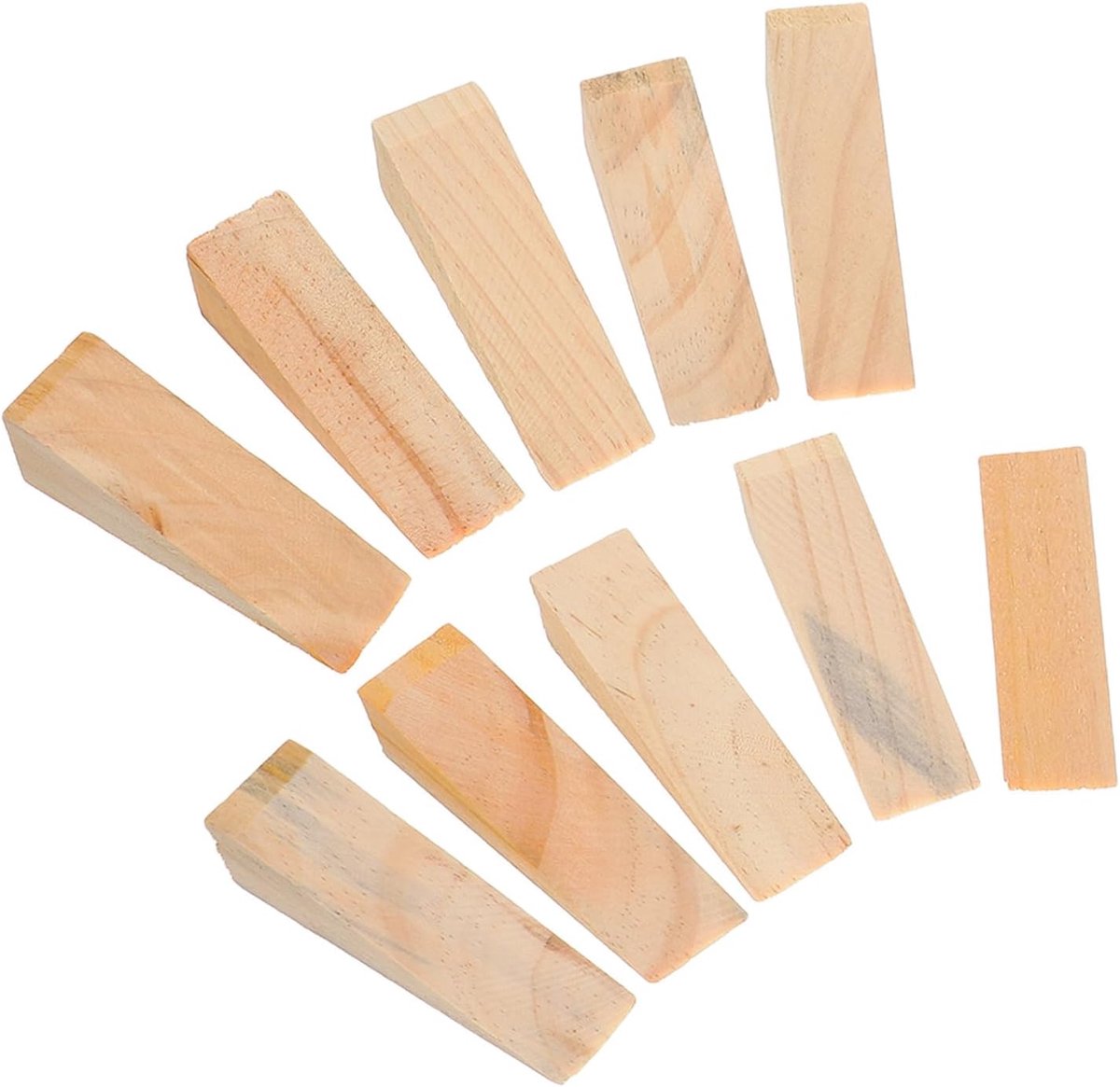 Houten Deurwiggen - Deurstop Set - Deuren Blokkeren - Antislip Diagonaal Patroon - 10 Stuks - Meerkleurig