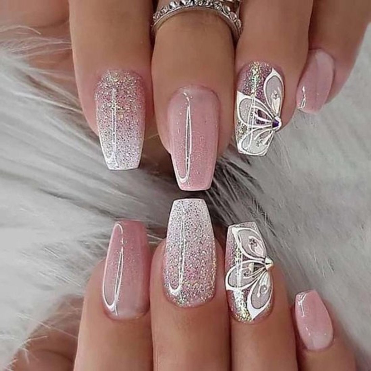 Nagelfeetset roze-blauw gradiënt Inovra Plus