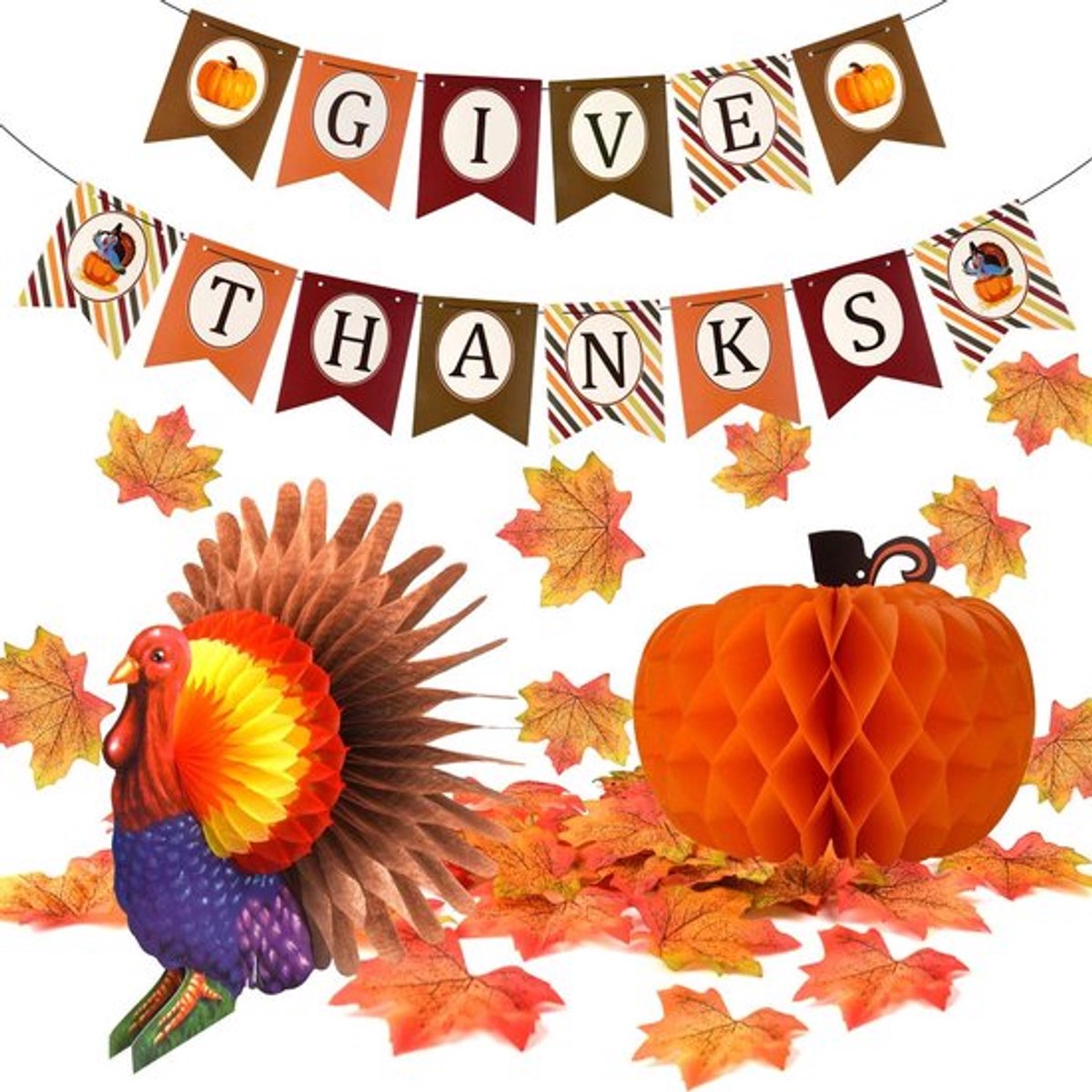 Allecto Give Thanks Banner - Thanksgiving Decoratie - 203 Stukken - Multicolor