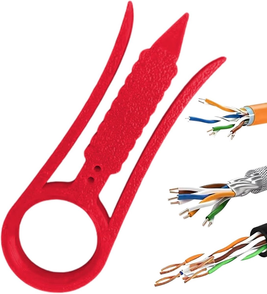 Kabelstriptang Draadstripper - Gereedschap Kabeltrekker - Netwerk Kabelvoorbereiding - Compact Lichtgewicht Ontwerp - 7 9x2 7x0 6cm - Rood