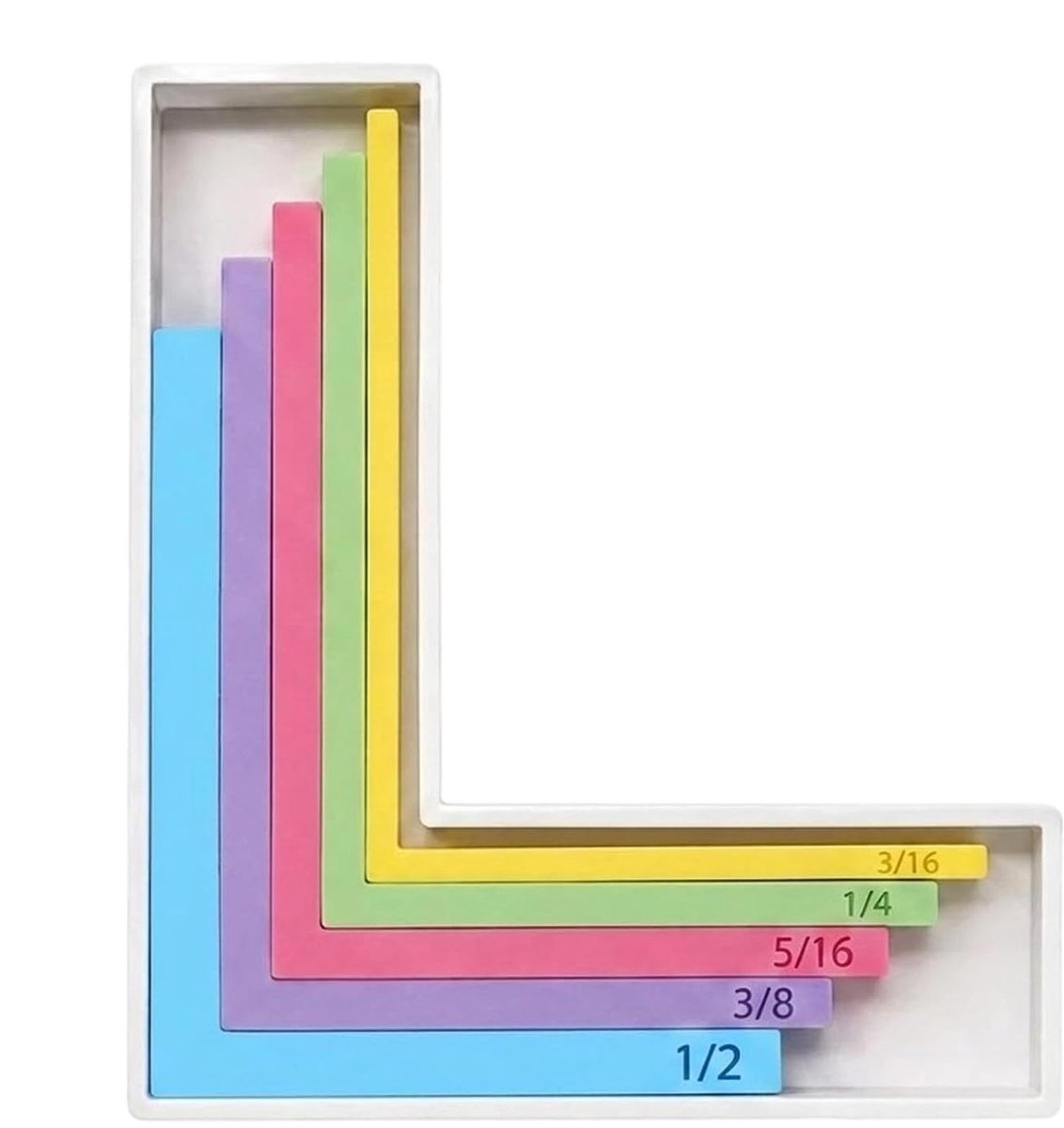 Papier Positionering Tool - L-vormige Liniaal - Kaarten Maken - Geïntegreerde Opberglade - 16x14x1 cm - Wit