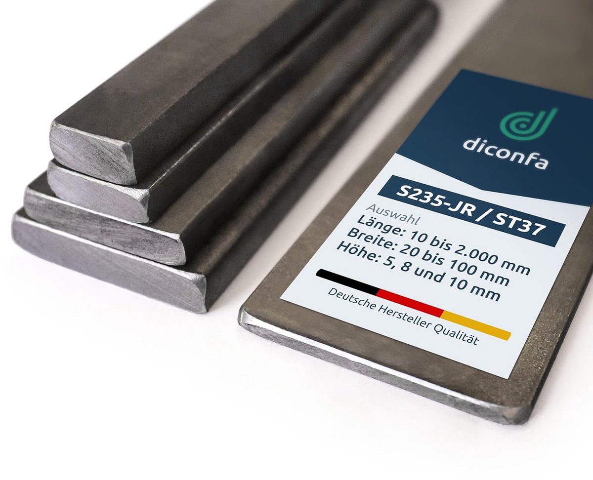 Platstaal Staalprofiel - Metaalband Rechthoek - Metaalbewerking Bouw - Warmgewalst Ontbraamd - 60 x 10mm 100mm - Zwart