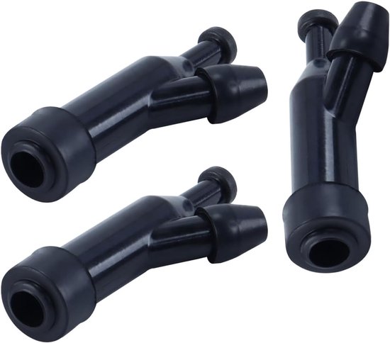 Bougiekap Set - Motoronderdelen Covers - Motor Onderhoud - Hoge Temperatuur Bestendig - 3 Stuks - Zwart