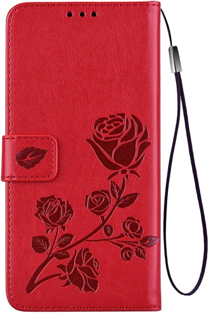 Beschermhoes voor smartphone - Rood - Portemonnee-ontwerp