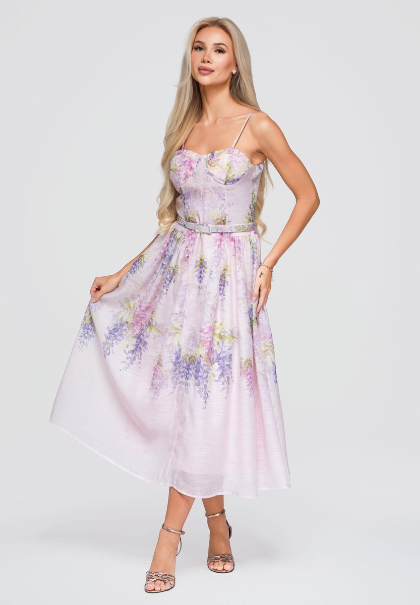 OMBRE Jurk - linnen - rits - gebloemd Roos M