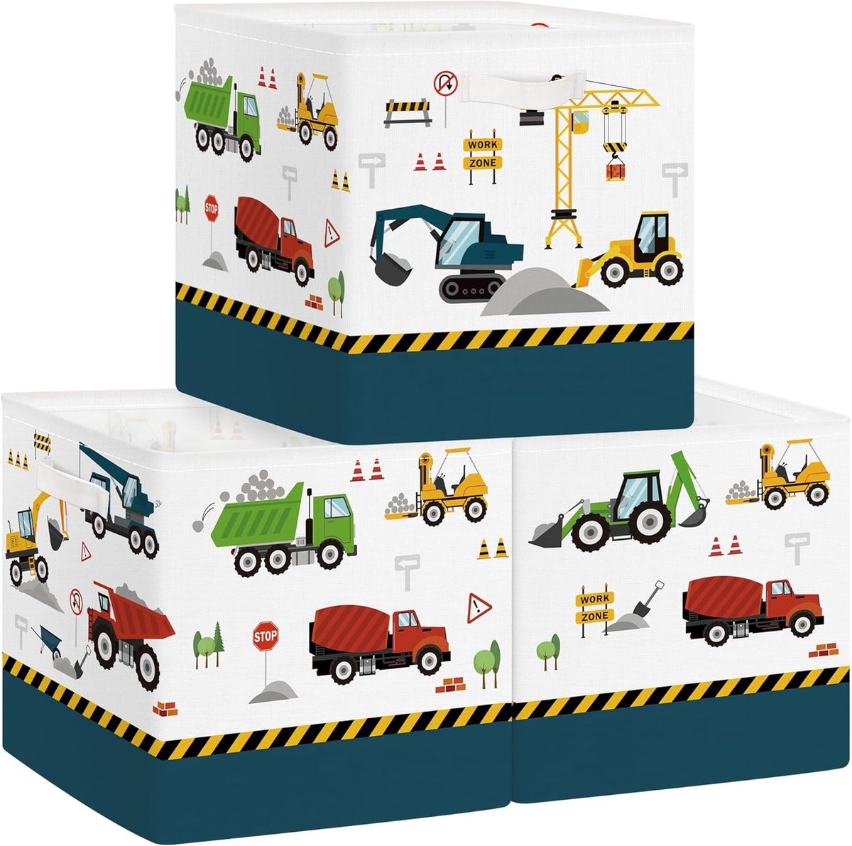Set van 3 Opbergdozen Auto's Opbergkubussen voor Kast Opvouwbaar