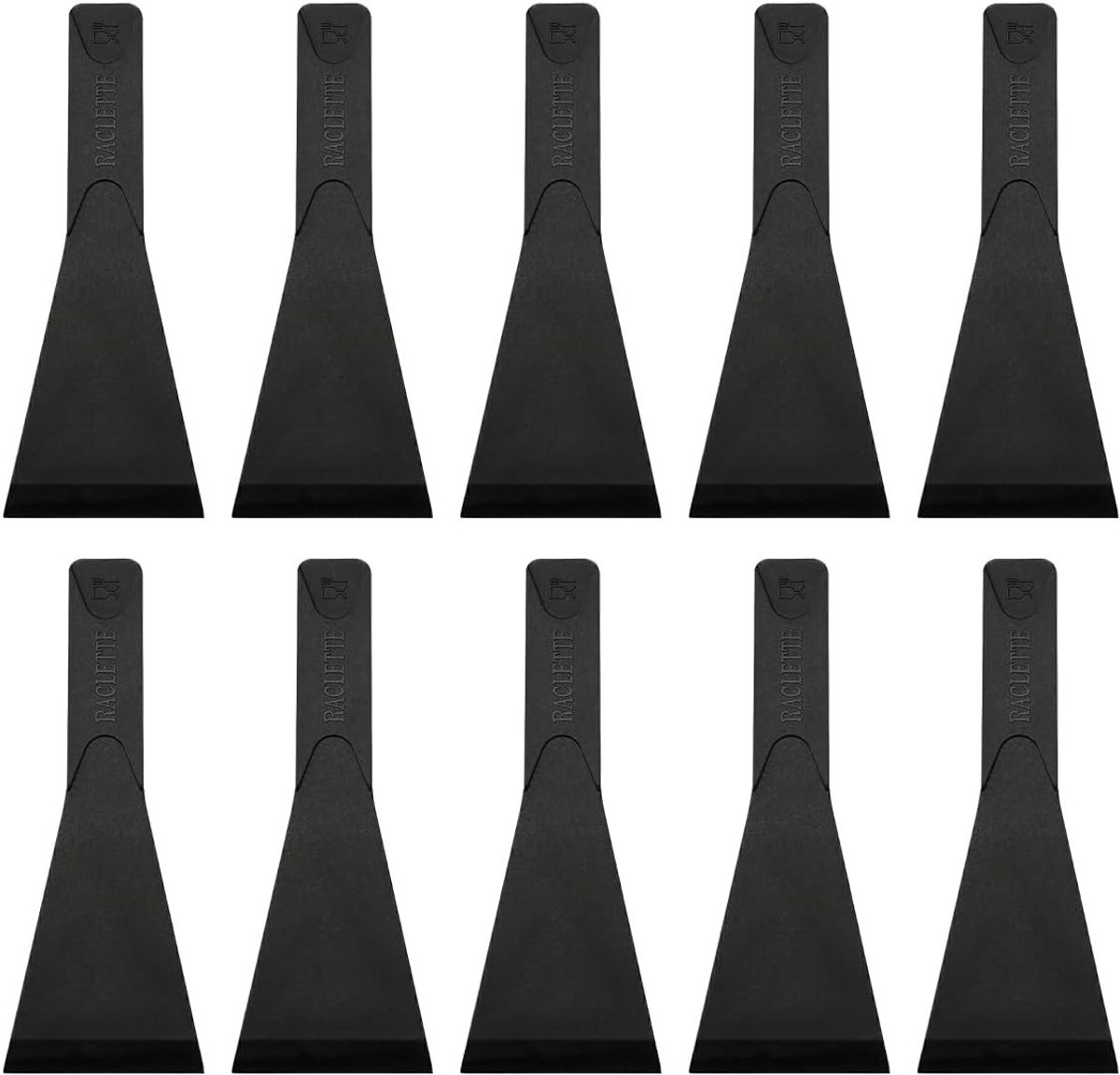 Set van 10 Hittebestendige Raclette Scheppen van Nylon - Ideaal voor Kaasgrillen, Antiaanbak Pannen en Snijplanken, 13.6 × 5 cm