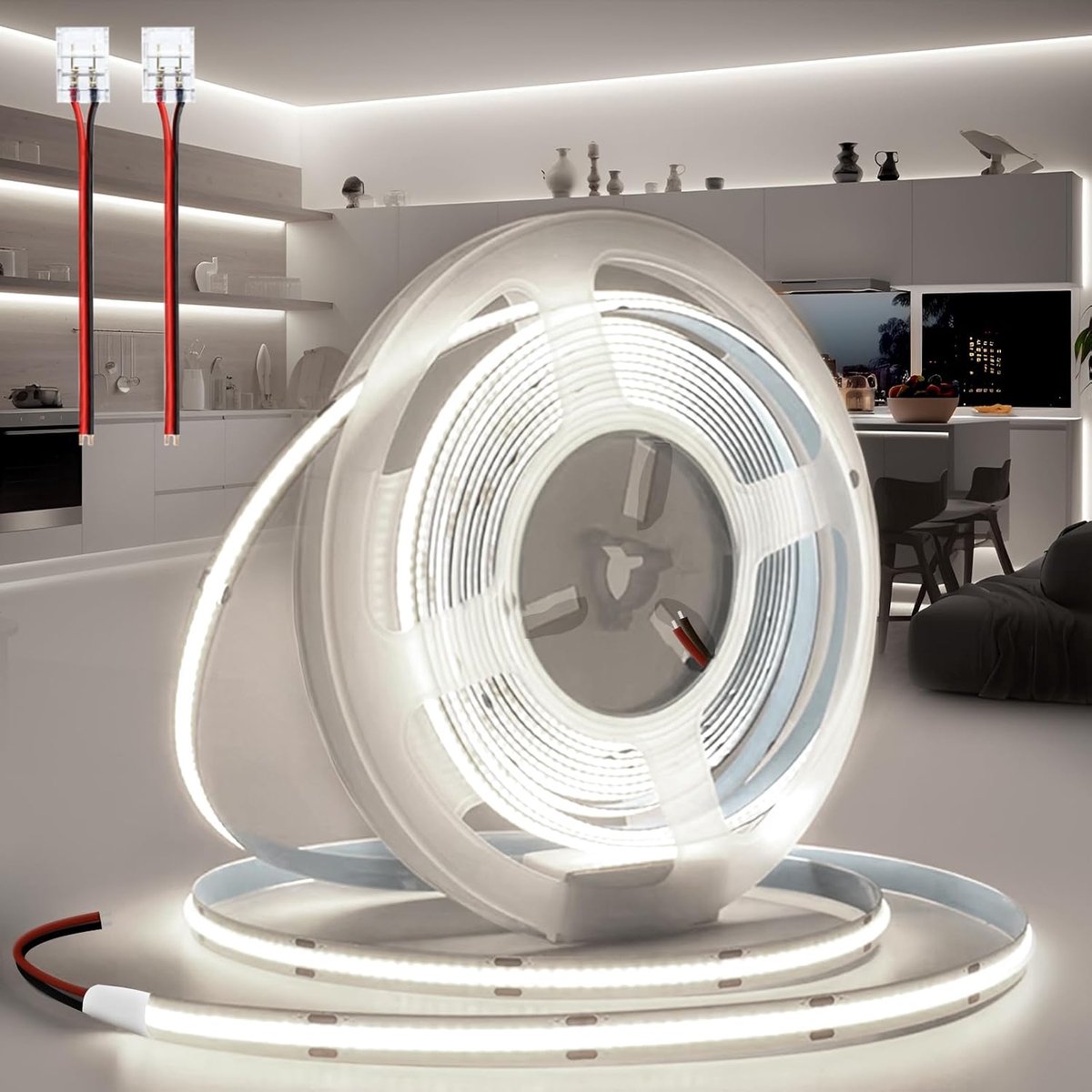 LED Strip 5m 6000K - Flexibel IP20 - Ultra helder met connector - Ideaal voor TV en slaapkamer - ShopVlot