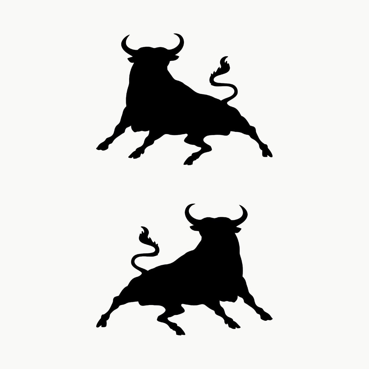 Spaanse Stier Springende Stickers 2 Stuks voor Auto of Motor 10x7 cm | Weerbestendige Spaanse Stier Sticker (Zwart)