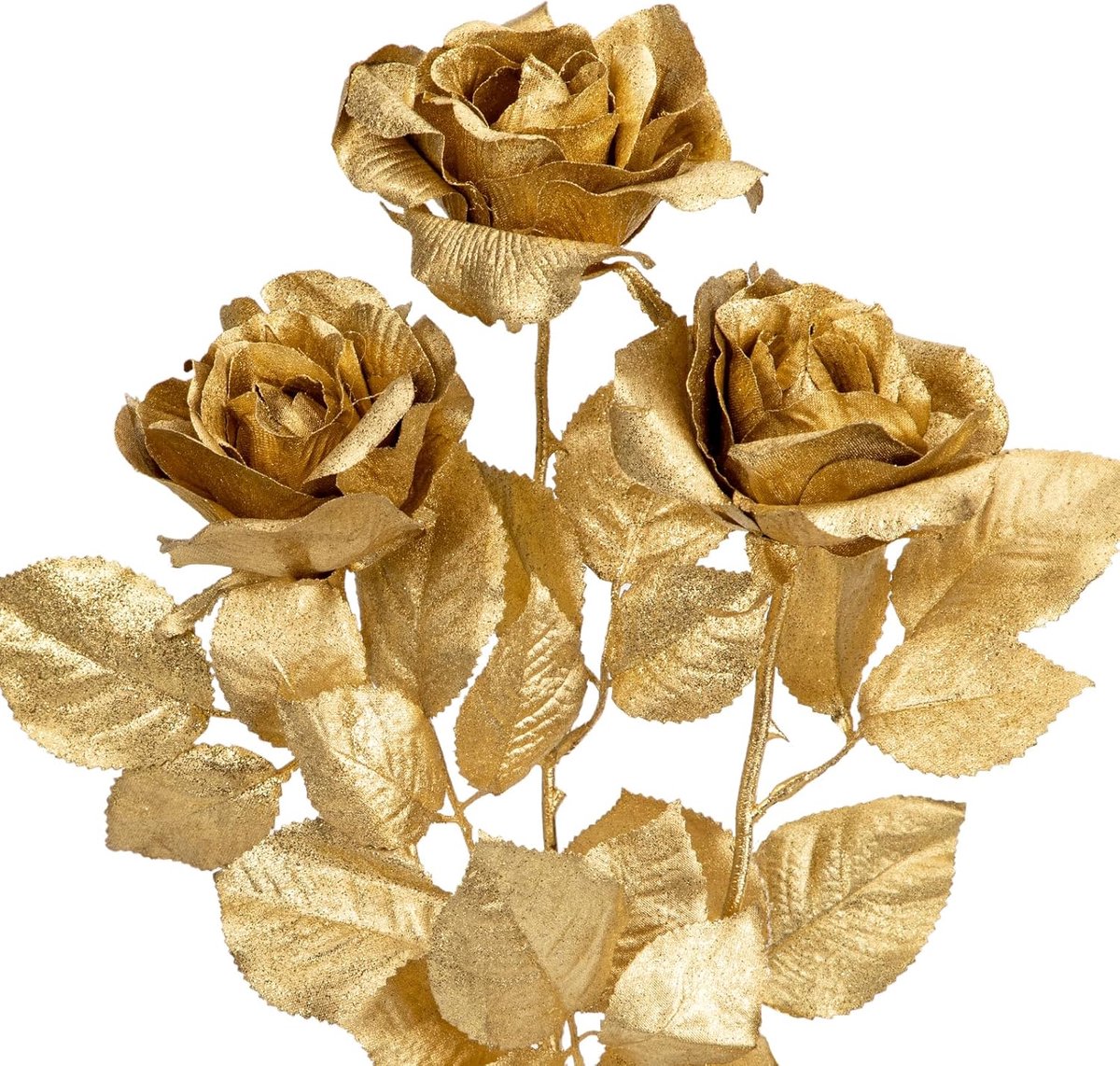 3 stuks gouden kunstrozen 68 cm neprozen met lange steel bloem bloemstukken boeketten gouden namaadrozen voor Valentijnsdag, bruiloft, bruid, feest, middelpunt kerstdecor