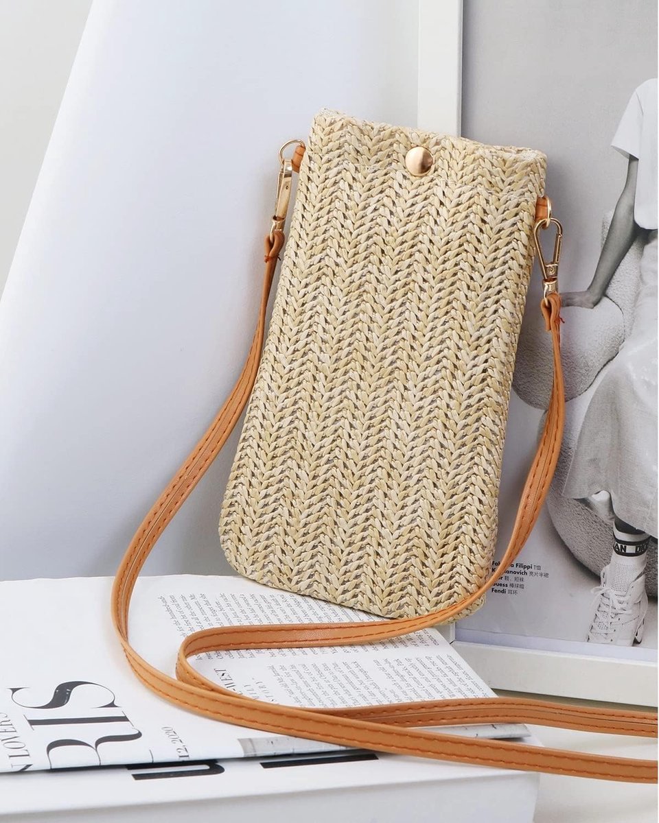 Tas voor mobiele telefoon om te hangen, strotassen, crossbody bag voor dames, kleine schoudertas, kleine mandtas, mobiele telefoon, school, tertas met lange riem, Boheems, strandtas, meisjes,