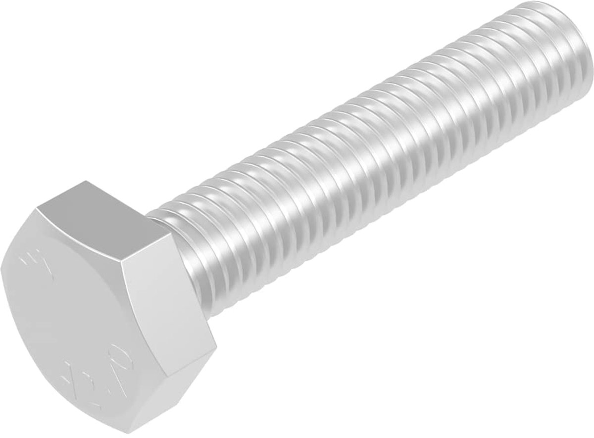 zeskantschroef M8 x 40 mm, roestvast staal V2A VA A2, DIN 933 / ISO 4017, buitenzeskant, 20 stuks