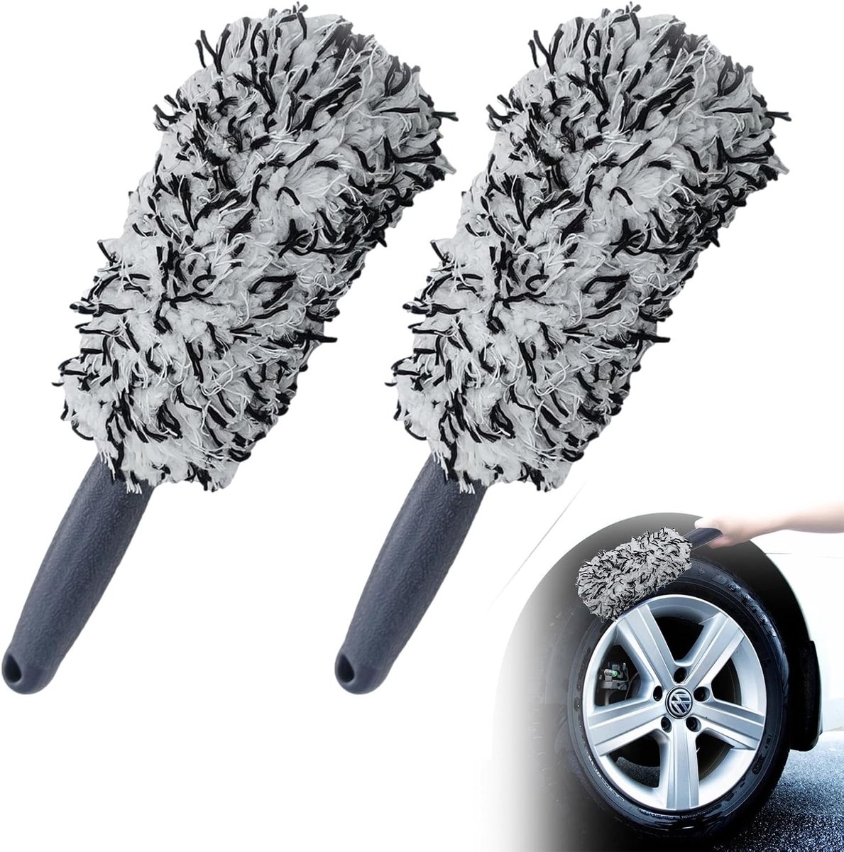 SnelShoppen - Rim Brush, Velgen Reinigingsborstel, Auto Wielen Borstel, Wielen Hub Borstels, Voor Reiniging Auto Velgen of Motorfietsen, 2 Stuks