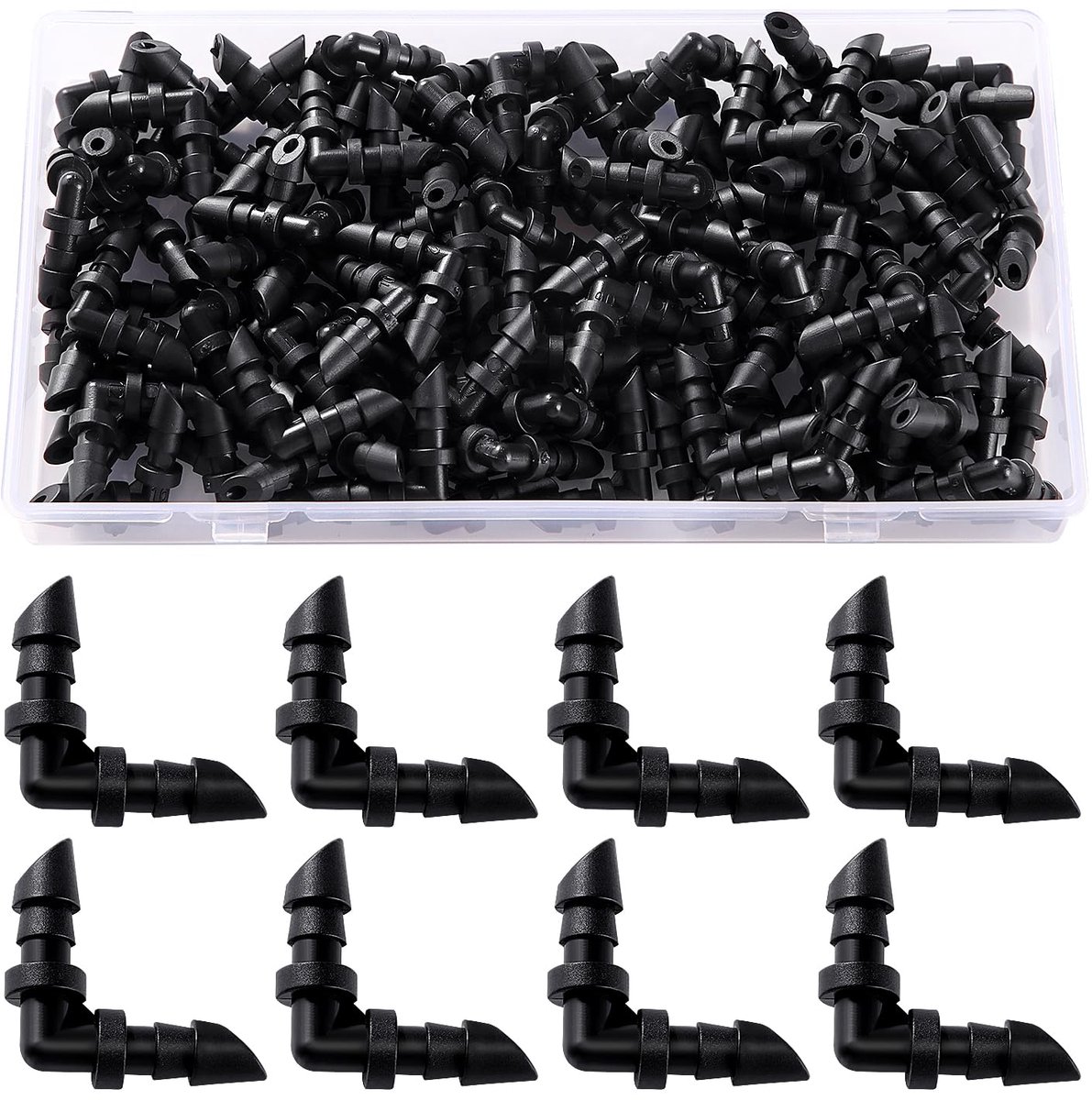 100 Stuks 90° Ellebogen Druppelirrigatie Connector Onderdelen, 4/7mm Druppelirrigatie Slang Connector, Prikkeldraad Connectors Irrigatie Fittings, Druppelirrigatiefittingen