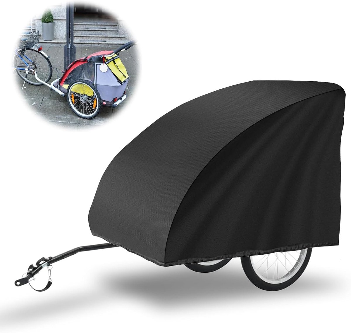 Beschermzeil voor fietskar, universele beschermhoes voor fietskar, 420D, 140 x 88 x 92 cm