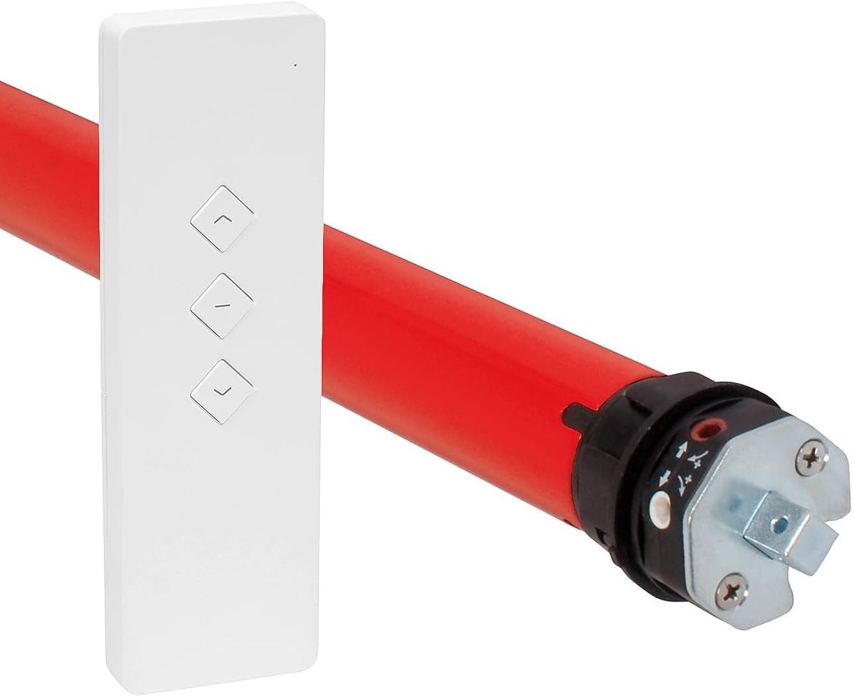 Draadloze rolluikmotor RM10MSB (SW40, 10 Nm), incl. afstandsbediening, buismotor met radiografische bediening, tot 3,5 m² rolluikoppervlak (rolluiken max. 20 kg), complete set voor 40 mm