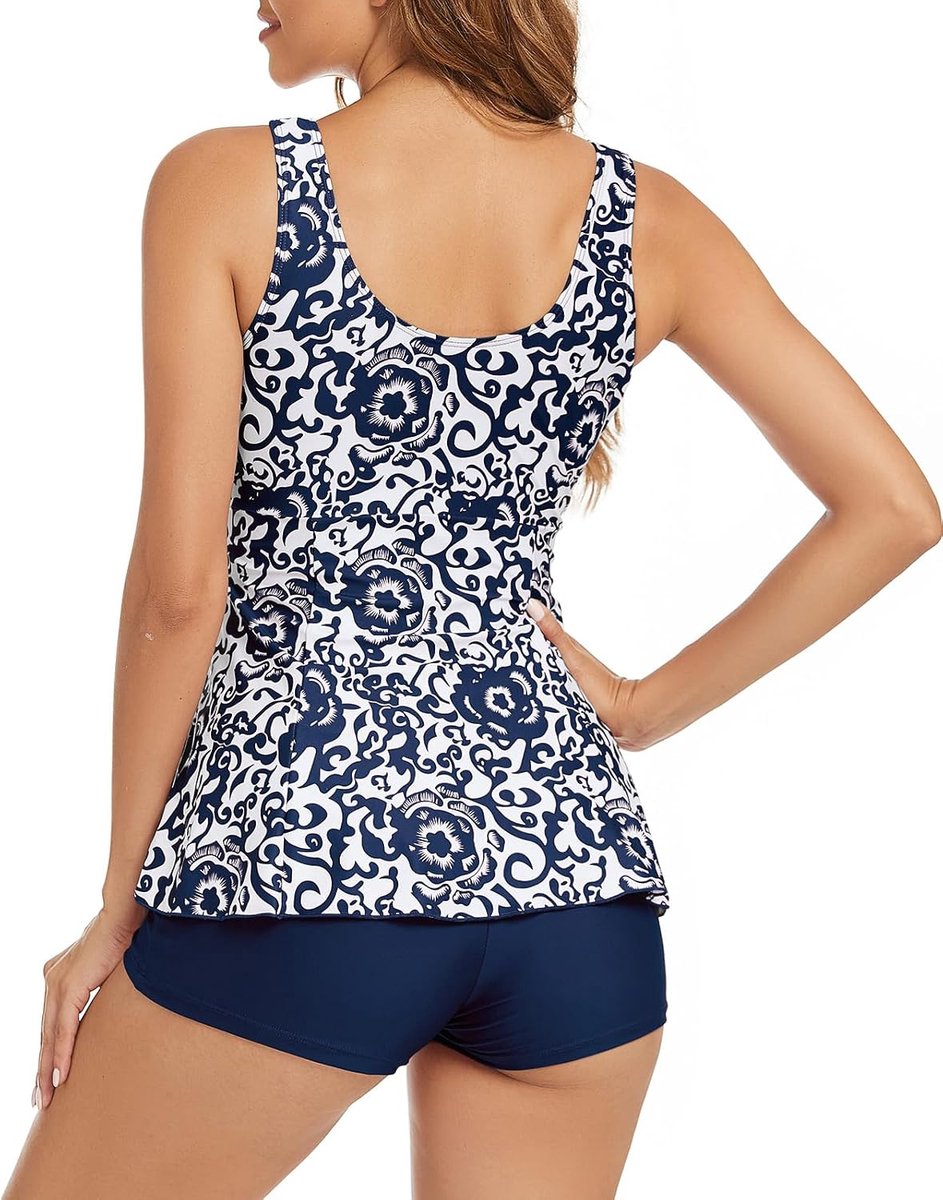 Sets voor dames, hoge taille, 2 stuks, tankini-badpak, zwempak