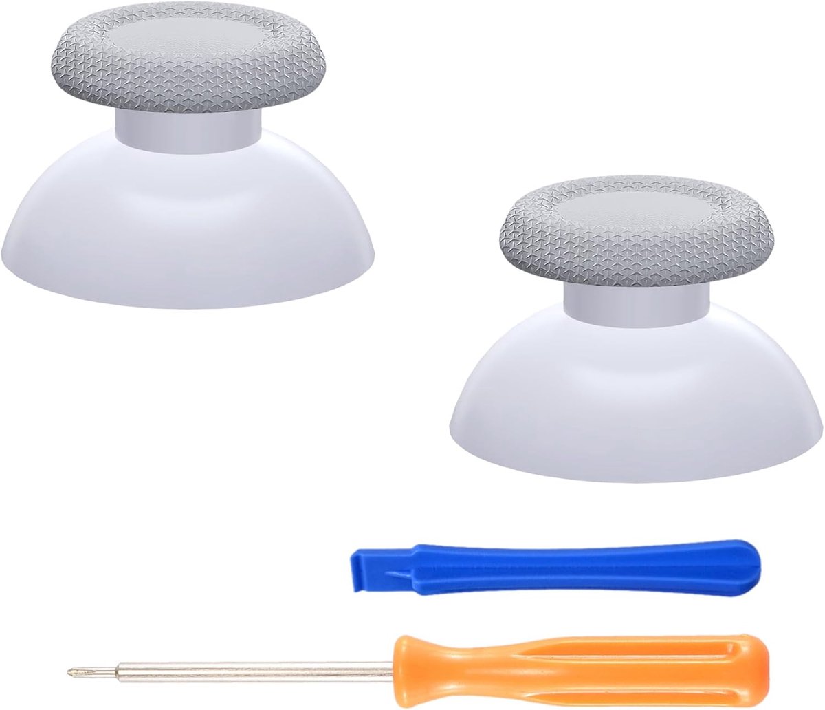 eXtremeRate Thumbsticks Vervangende voor ps5/ps4 Controller, | Analoge Sticks voor ps4 Pro Slim Controller,Effen Wit&Nieuwe Hoop Grijs