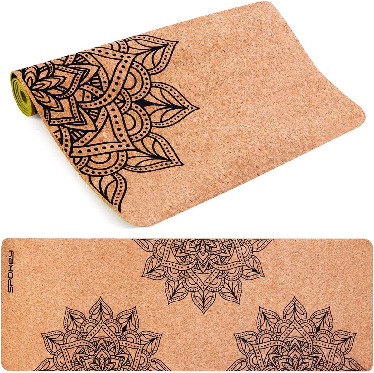 SnelShoppen - Spokey Savasana Yogamat 183 x 60 x 0.6 cm Antislip Milieu vriendelijk Kork en TPE Biologisch Afbreekbaar voor Yoga, Pilates, Fitness en