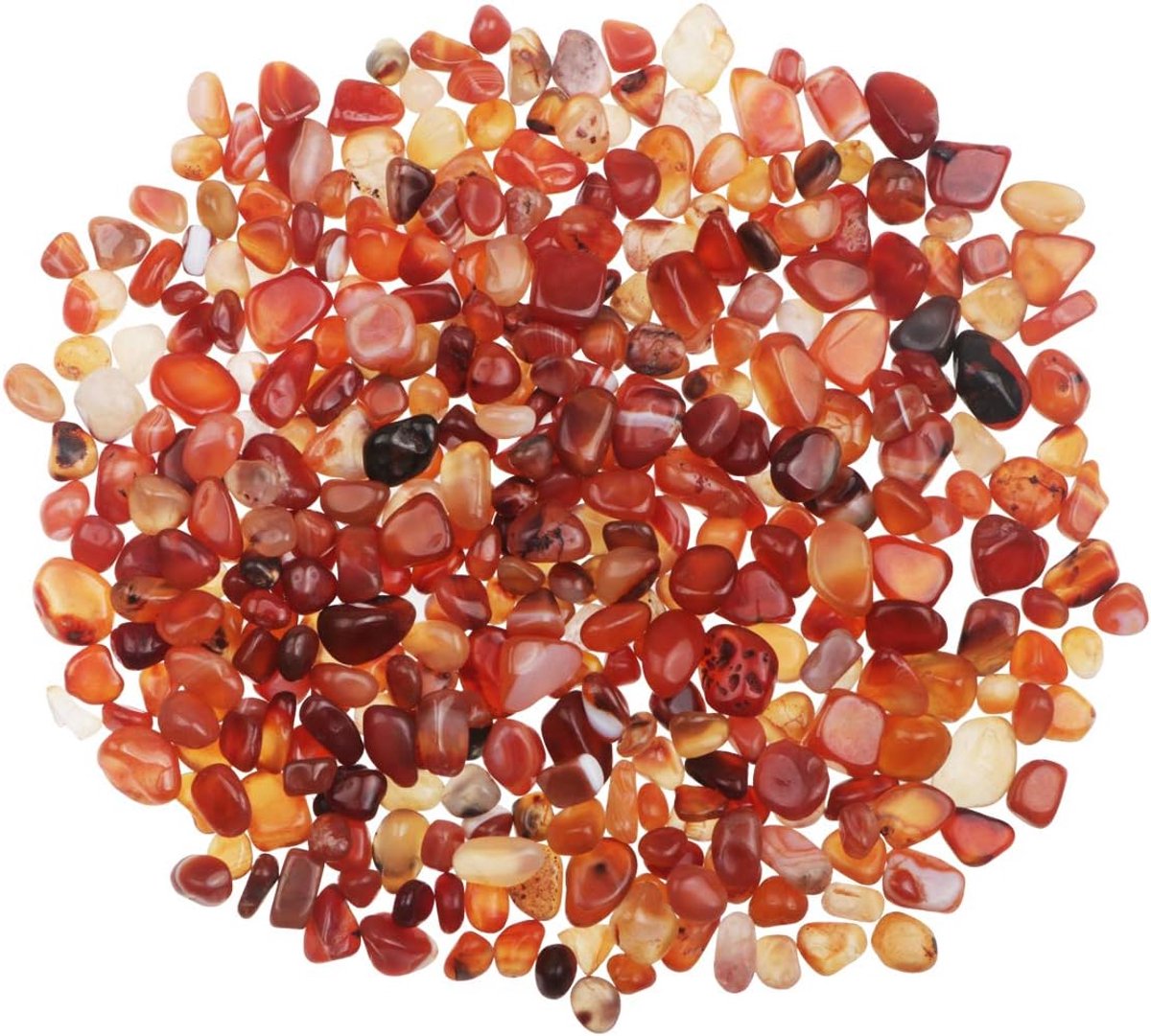 Rode agaatsteen getrommelde stenen edelsteen natuurlijk kristal kwarts voor huisdecoratie vaas vuller zwembad bodem bodem decoratie (ongeveer 310 g)/zak)