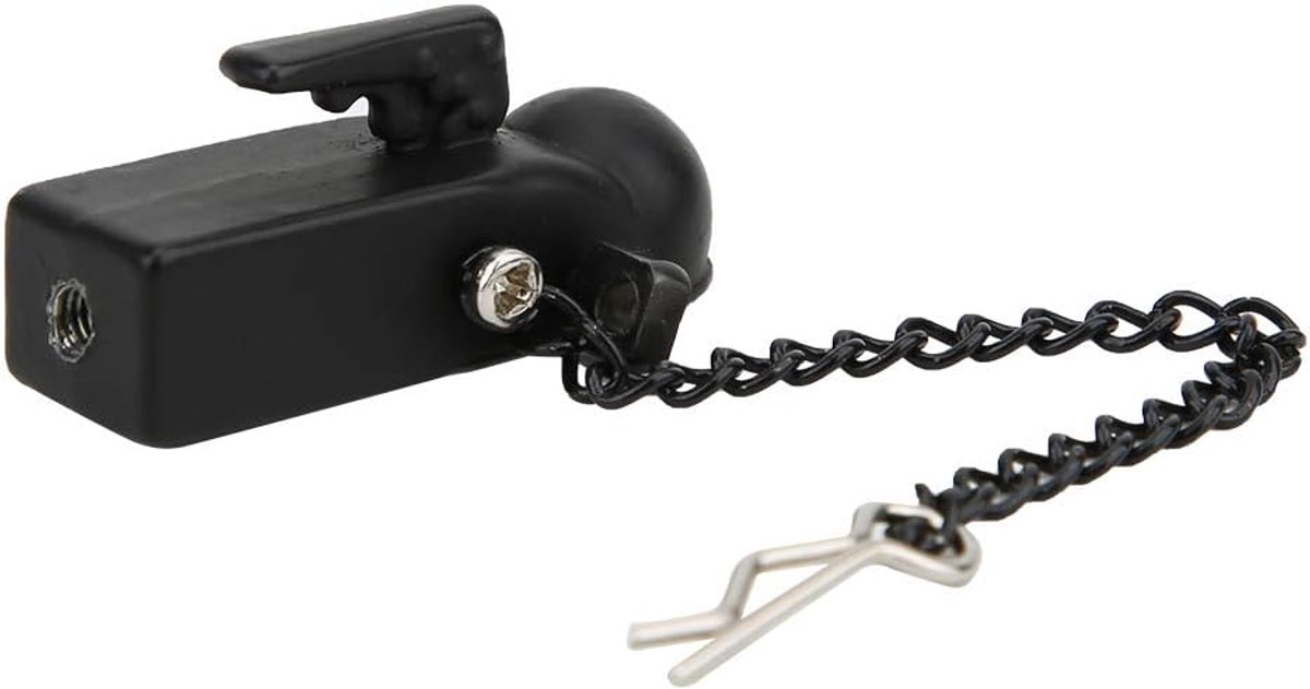 Aanhangwagen Hitch 1 10 Schaal Aanhangwagen Zwarte Metalen Trailerle Verbinding Component Accessoires Voor 90046 900474 1 10 Rcwler Auto (Zwart)