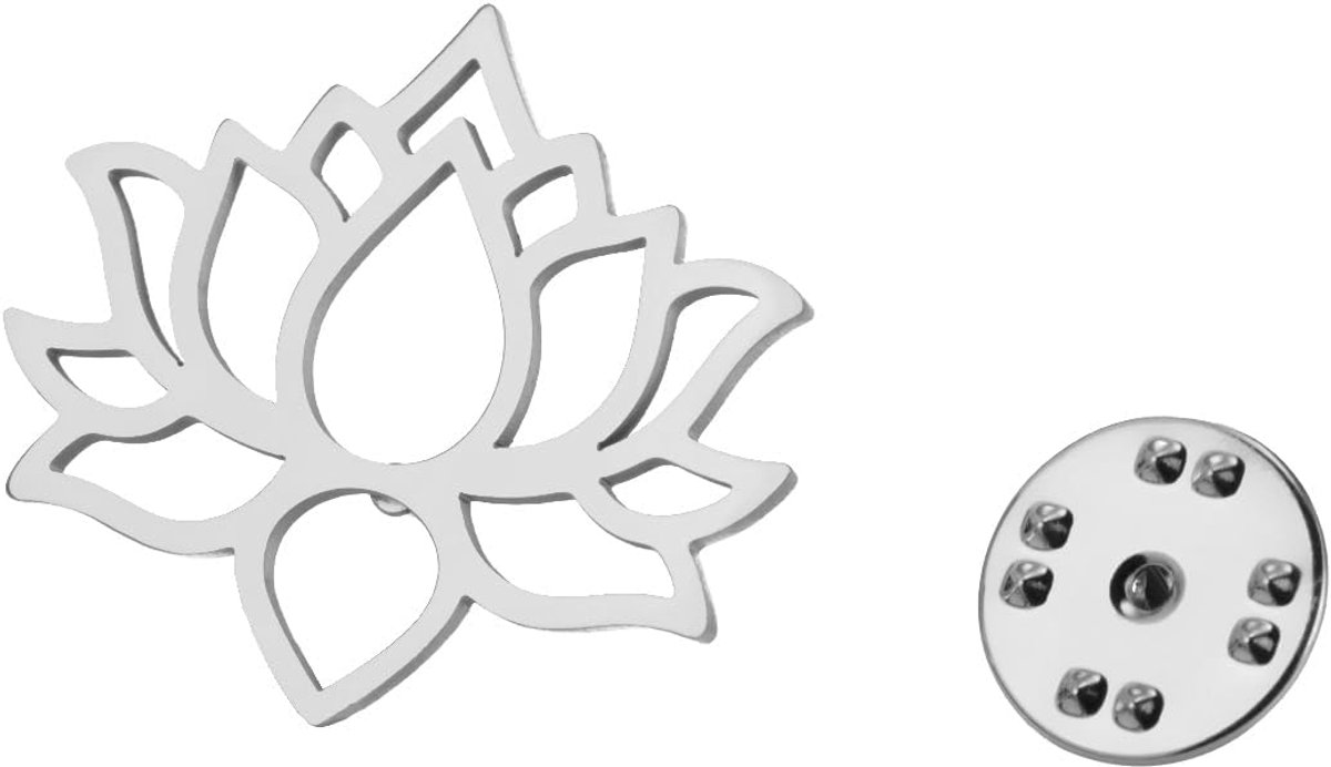 Lotusbloem broche spiritueel roestvrij staal sieraden voor vrouwen en mannen Zen-boeddhistische symbolen accessoires