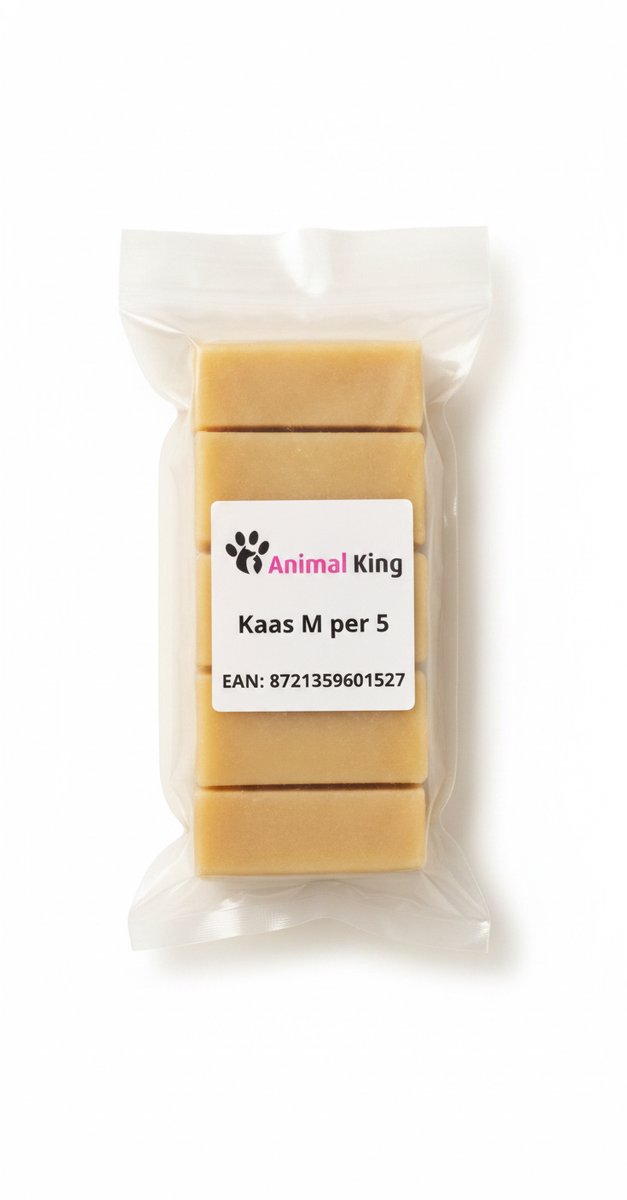 animalking Kaas Snacks M - 100% Natuurlijke Hondensnack - Kauwsnack voor Honden - 5 Stuks