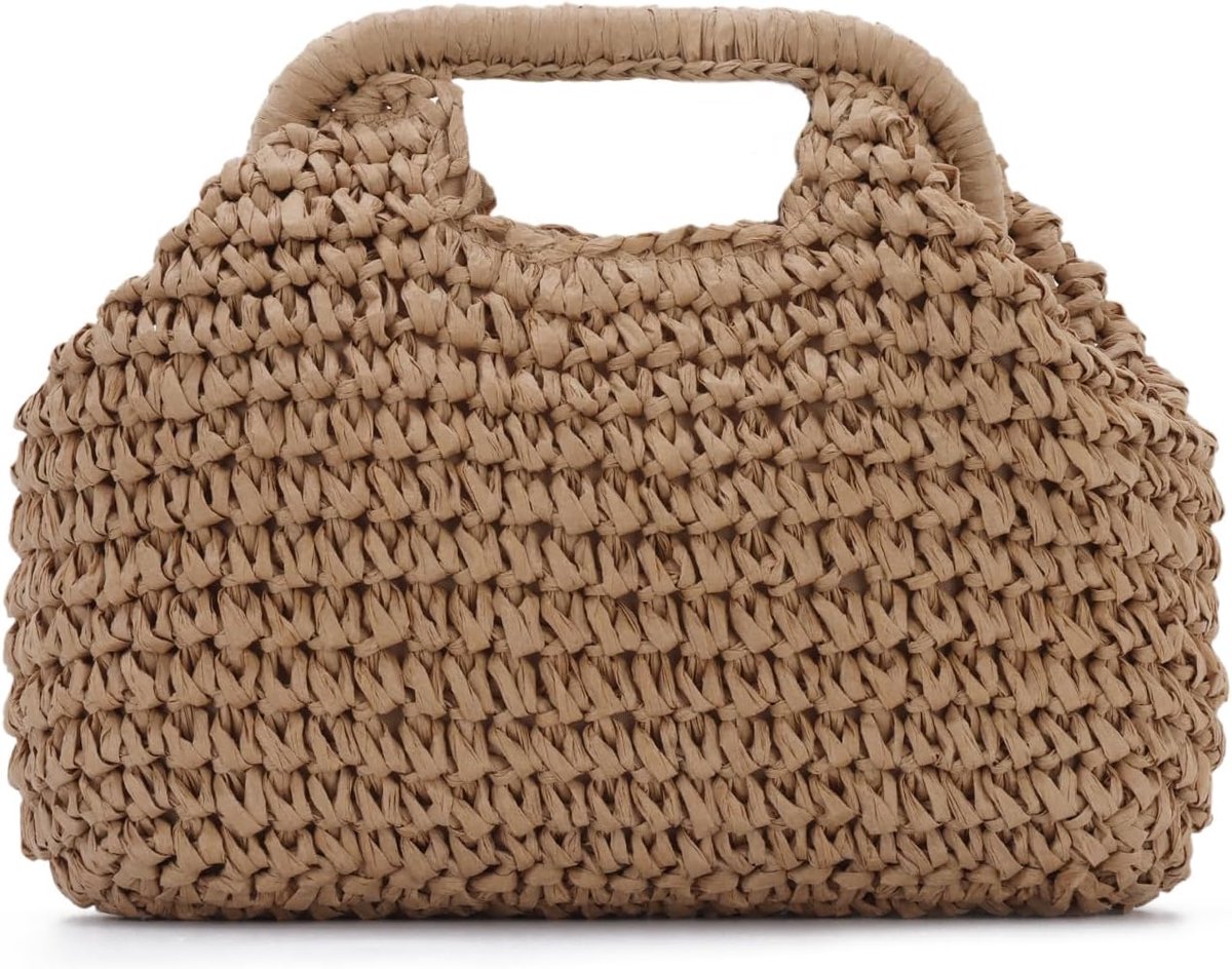 Stro Knoedelkoppeling Portemonnee, Zomer Vakantie Strand Crossbody Tas voor Vrouwen, Raffia Rieten Rotan Woven Clutch