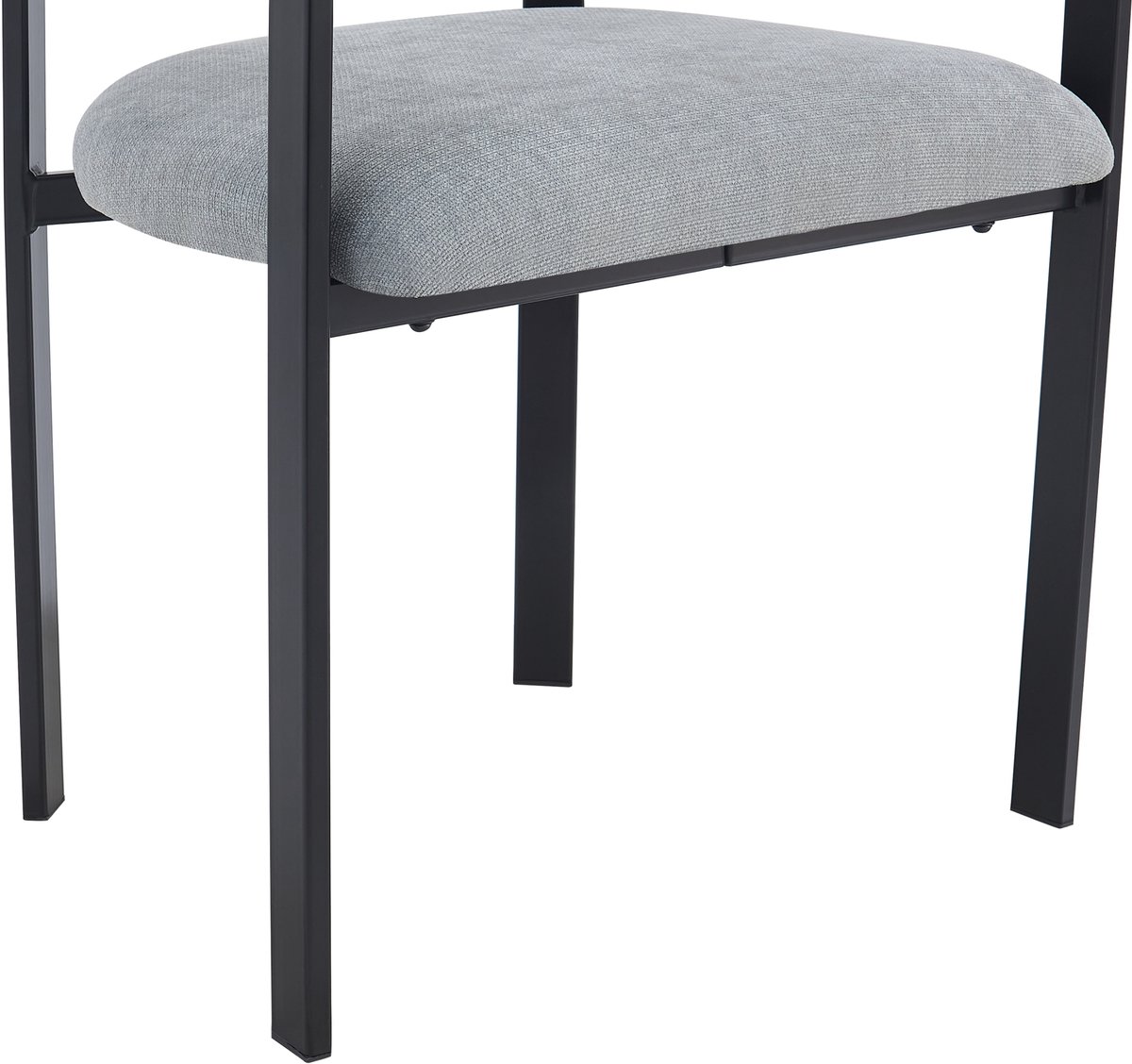 COVREO Eetkamerstoel 61x50x76 cm grijs, chenille met armleuningen