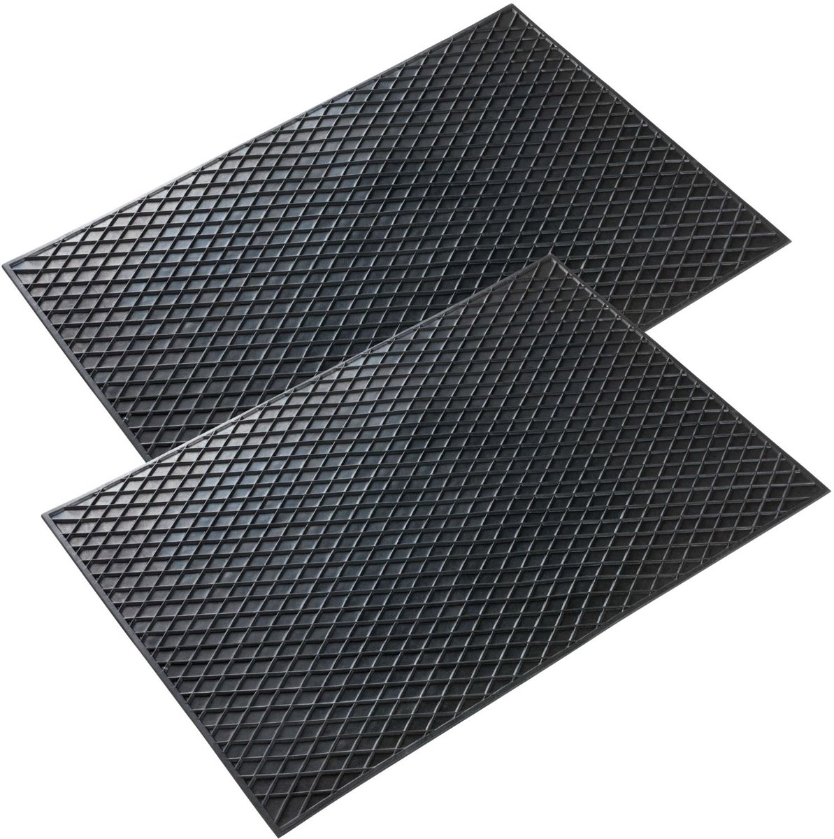 2x Rubbermat automatten rubber universeel rubberen mat vloermat kofferbak auto personenauto