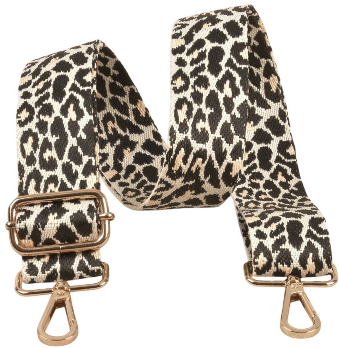 Tassenband met luipaardprint - schouderband met aanpasbare lengte 75cm - 135cm - 40mm breedte