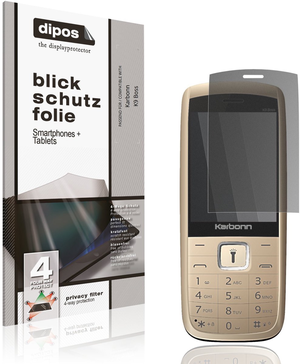 dipos – Matte Privacy Screenprotector geschikt voor Karbonn K9 Boss | Anti-Spy Beschermfolie