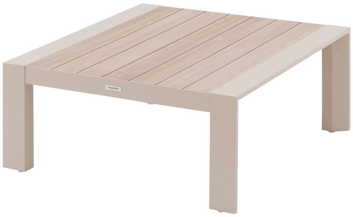 Vierkante salontafel van aluminium met latten, ÉVASION