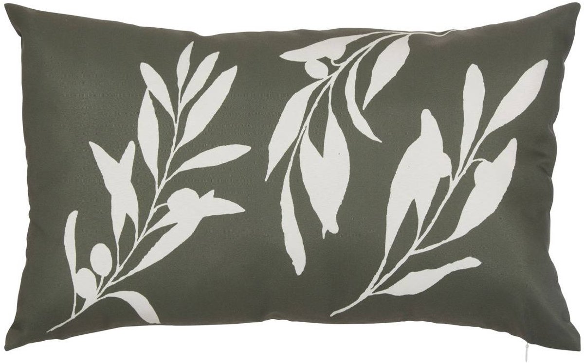 Atmosphera Créateur d'intérieur® Kussenhoes voor buiten met bladmotief TILEO Vert fonce