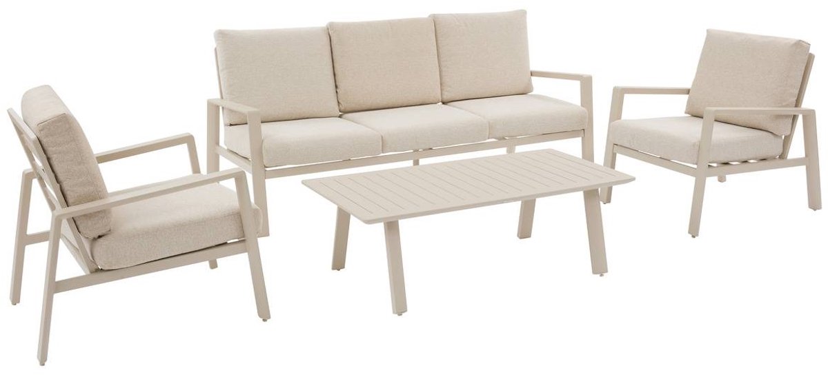 Tuinset voor 5 personen van aluminium LUZANE
