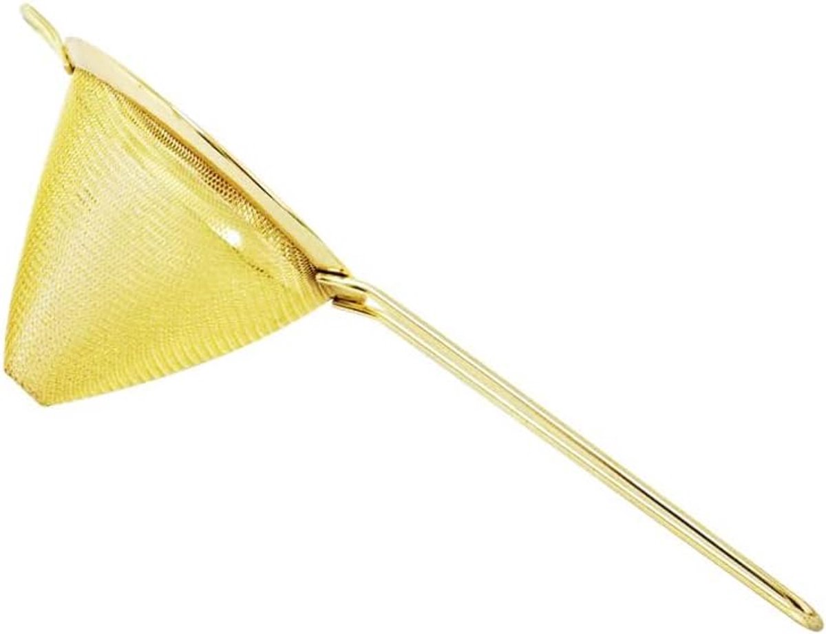 SnelShoppen - Cocktail Strainer RVS Fijnmazig Filter Bartender Conische Zeef Bar Accessoires voor Thee, Sap en Koffie - Goud