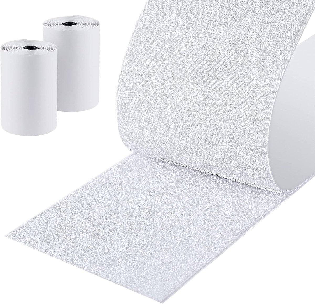SnelShoppen - Extra Sterke Klitteband Tape, Zelfklevend, 10 cm Breed, 1.5 m Lang, Wit, Ideaal voor Klussen, Creatieve Projecten, en Organisatie