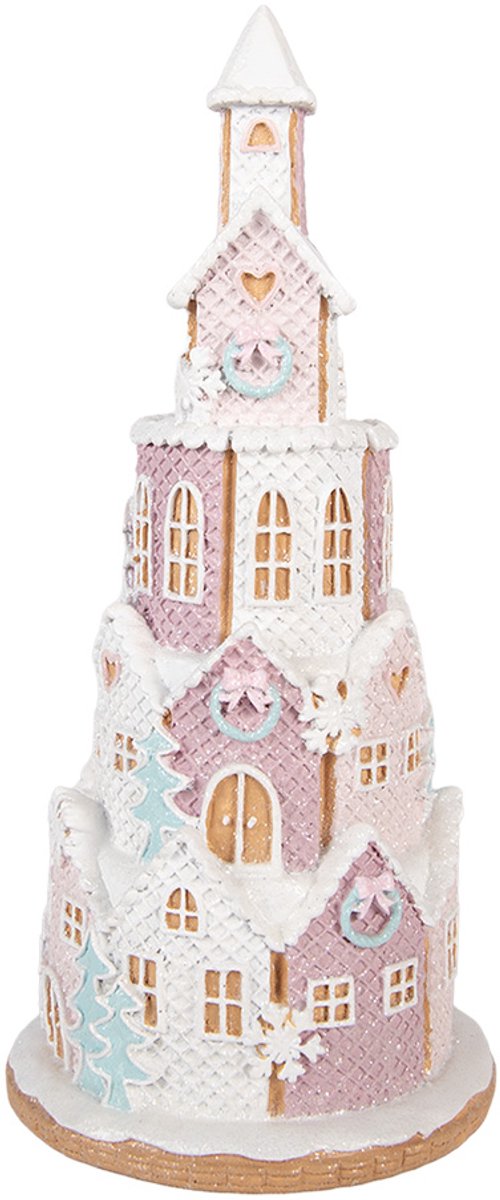 Clayre & Eef Gingerbread house 26x10x40 cm Bruin Kunststof