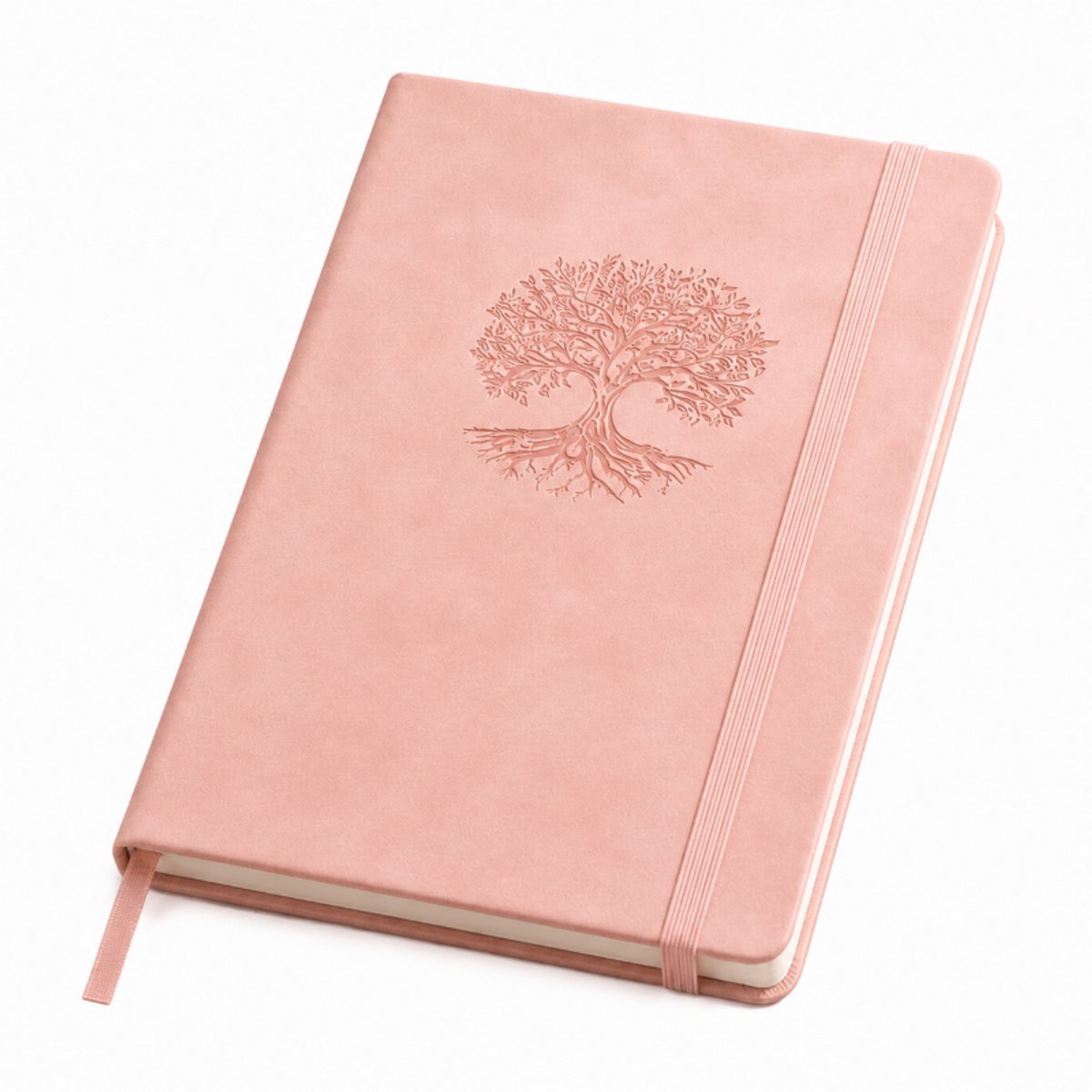 Bobypet - A5 Dotted Grid Notebook - Luxe PU Lederen Notitieboek - Puntjes Grid Journal voor School, Werk & Bullet Journaling - roze