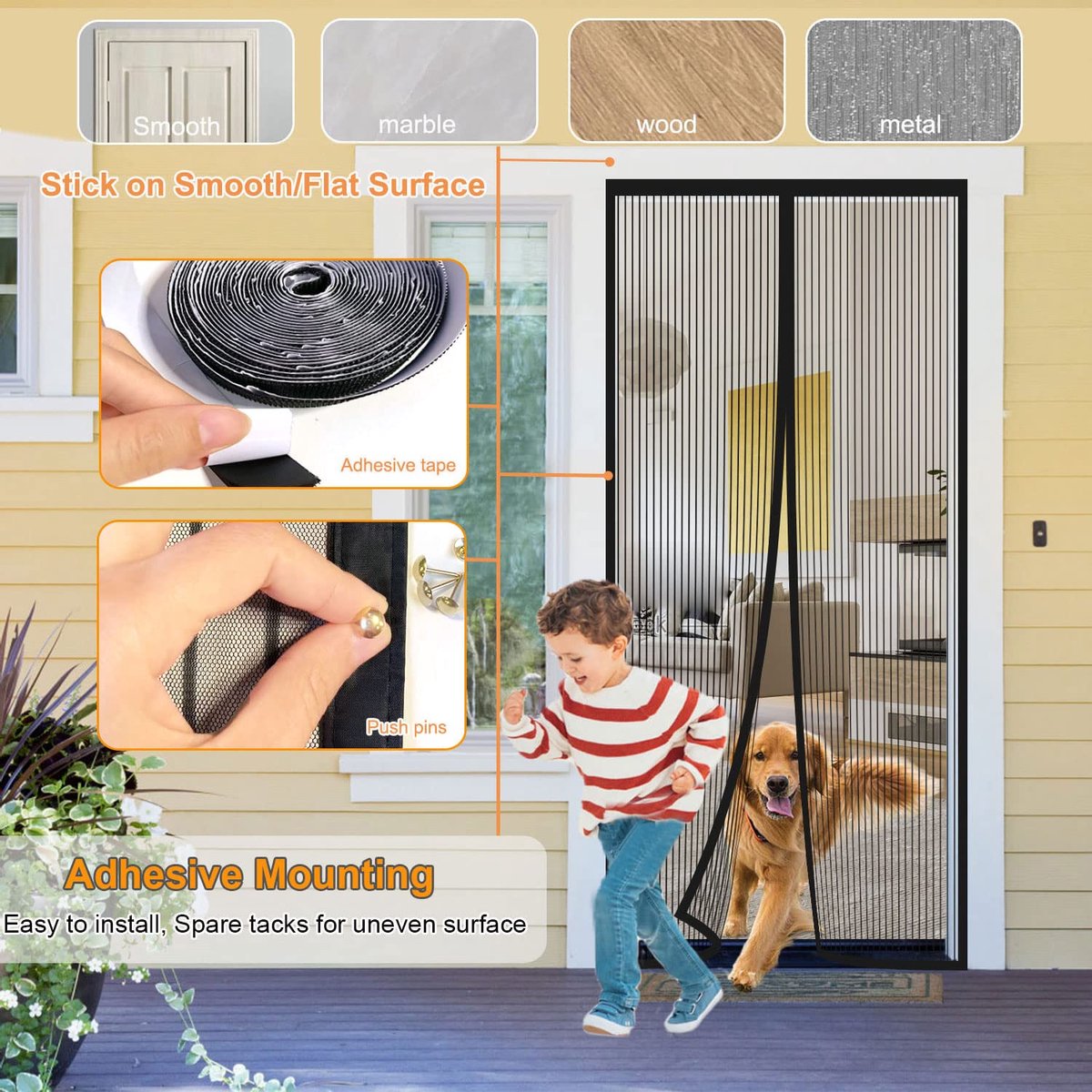 SnelShoppen - Magnetische Vliegengordijn Deur 100x250cm, Zwart Fijn Dikker Gaas Hordeur met Automatische Sluiting voor Balkondeur, Ideaal voor Tuin en