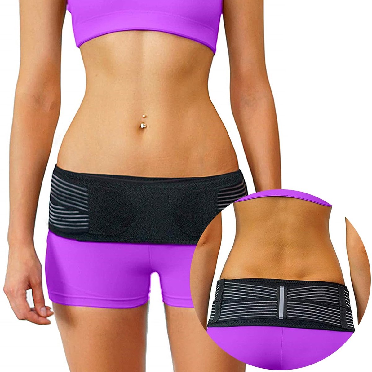 SnelShoppen - Sacroiliac Heupband, Rugpijn Band voor Mannen en Vrouwen, Antislip Bekken en Steun Brace, Verlicht Sciatica, Bekken en Benen Pijn, Stabi