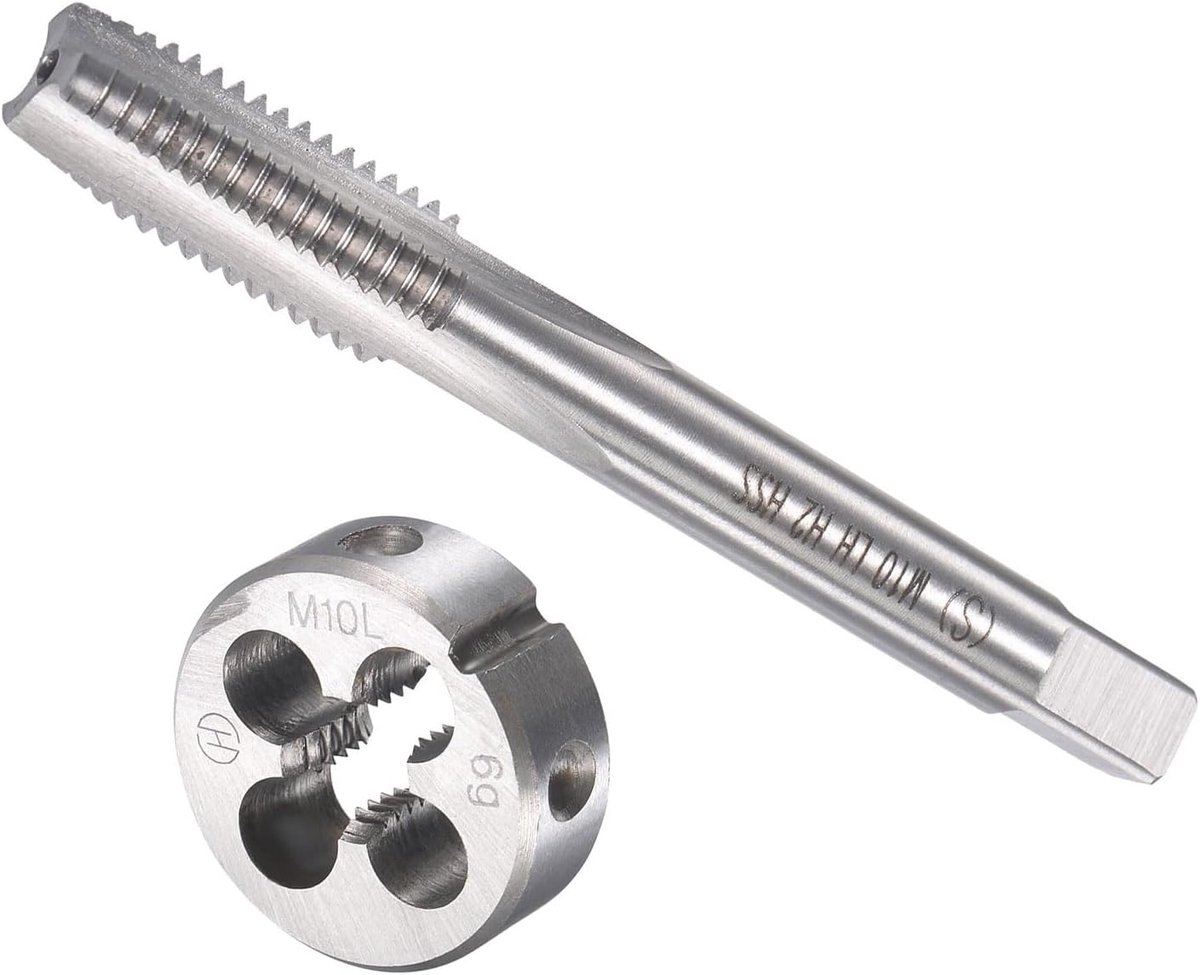 SnelShoppen - M10 x 1.5 Linkse Draad Snijden Set, Hoogwaardige Staal, Schroefdraad Boor en Ronde Draadmatrijs voor Precisie Draadwerk en Reparaties