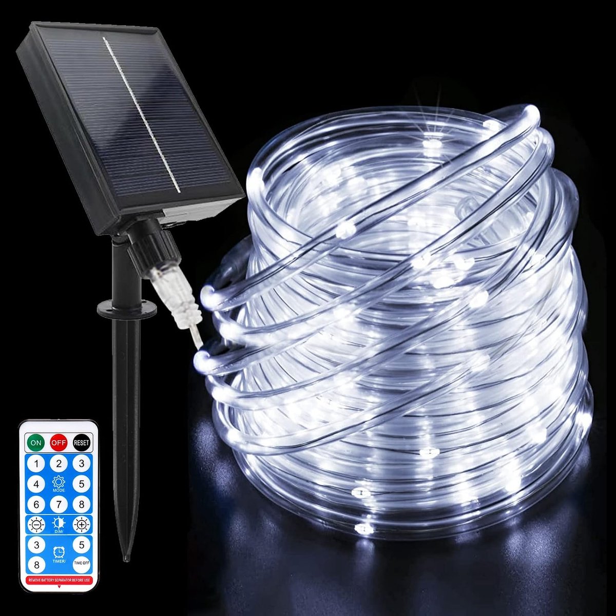 LED Solar Fairy Lights 22m - 200 Leds Koperdraad - 8 Verlichtingsmodi - Ideaal voor Buiten en Tuin - ShopVlot
