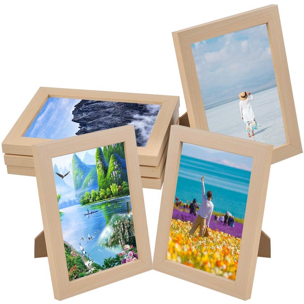 Omgoods - Houten Fotolijst, 4-Delige Set 13 x 18 cm