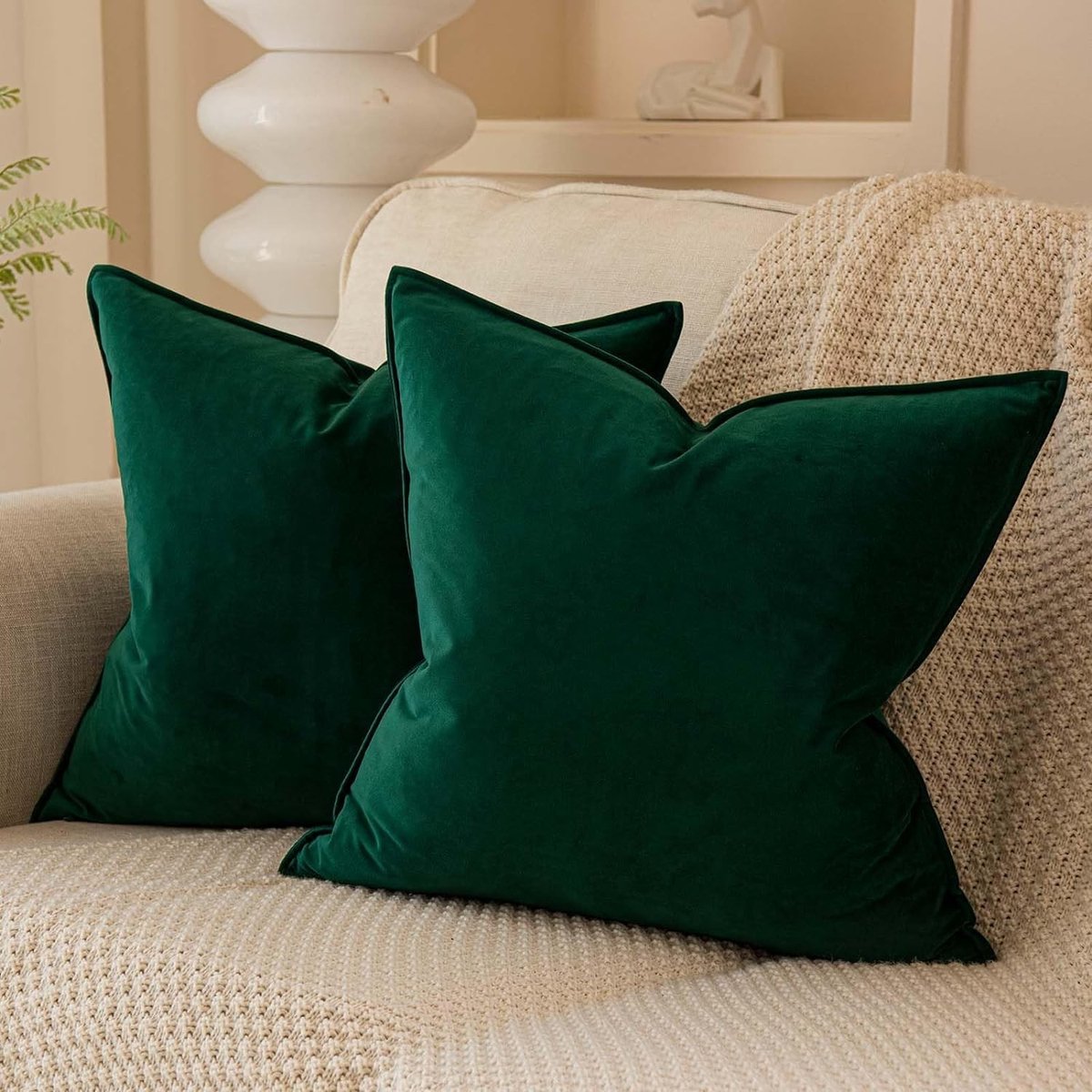 Omgoods - Set van 2 Europese Kussenhoezen 65x65cm van 100% Katoen